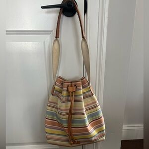 Striped Multicolor Bucket Bag